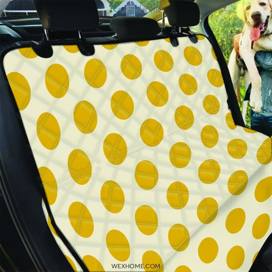 Yellow White Polka Dot Pet Car Seat Cover