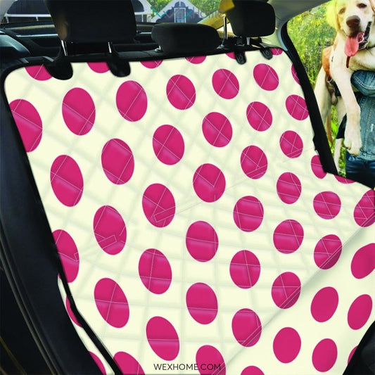 White And Red Polka Dot Pet Car Seat Cover
