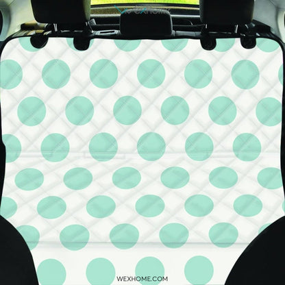White And Turquoise Polka Dot Pet Car Seat Cover