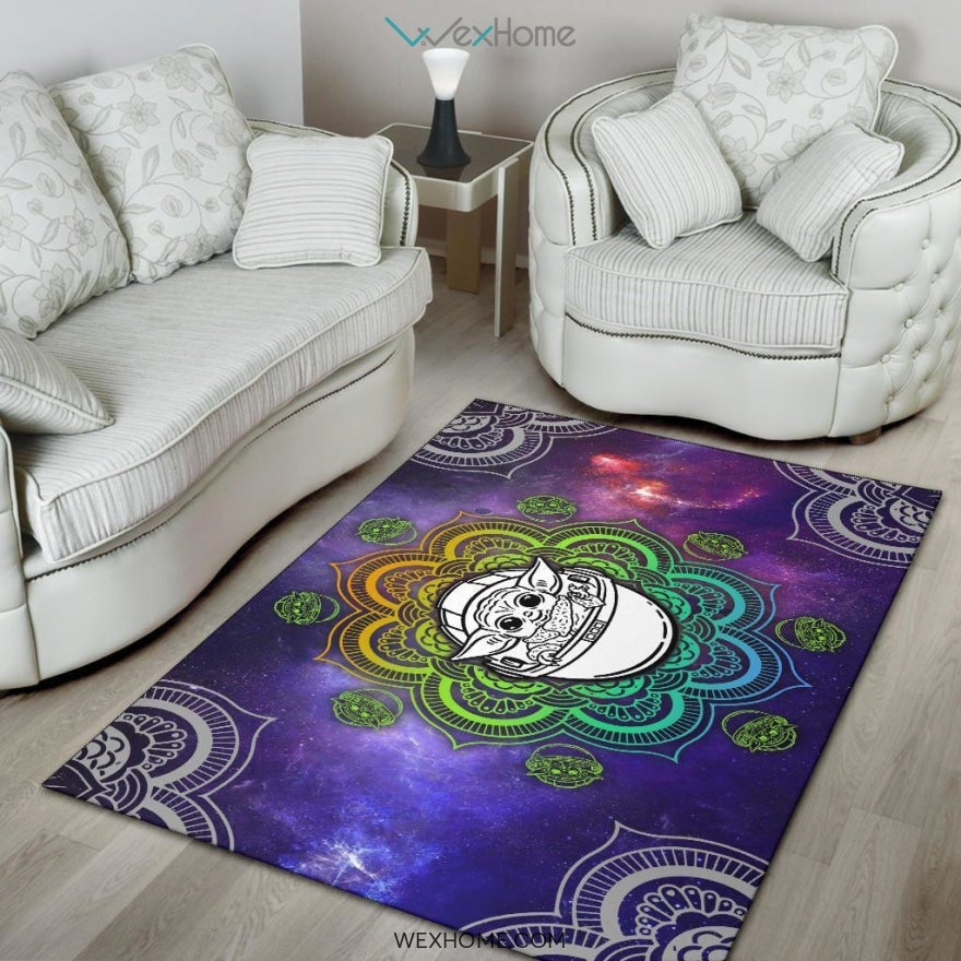 Baby Yoda Mandala Nursery Area Rug