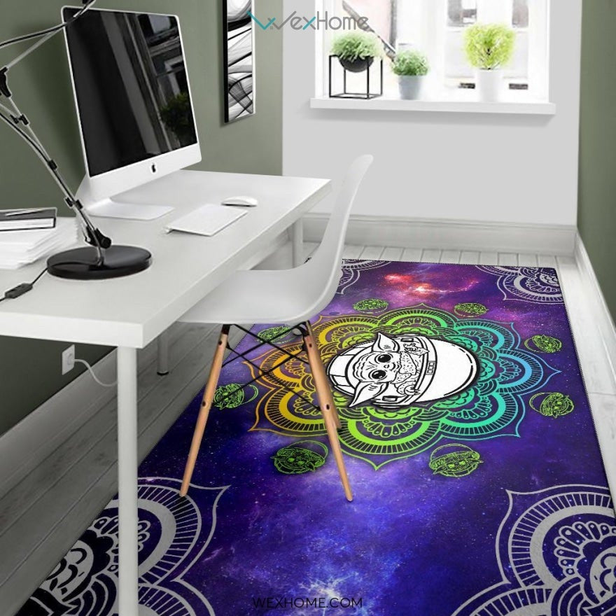 Baby Yoda Mandala Nursery Area Rug