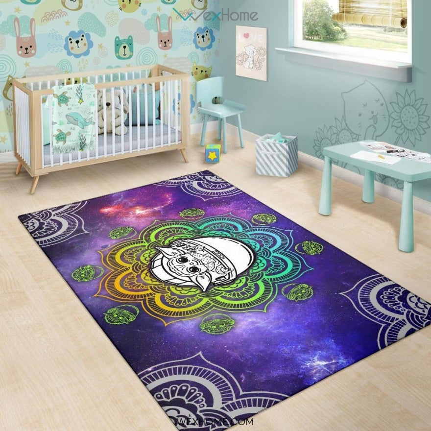 Baby Yoda Mandala Nursery Area Rug