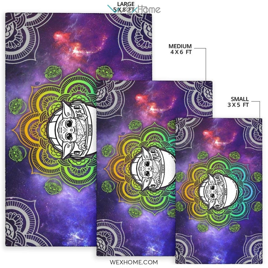 Baby Yoda Mandala Nursery Area Rug