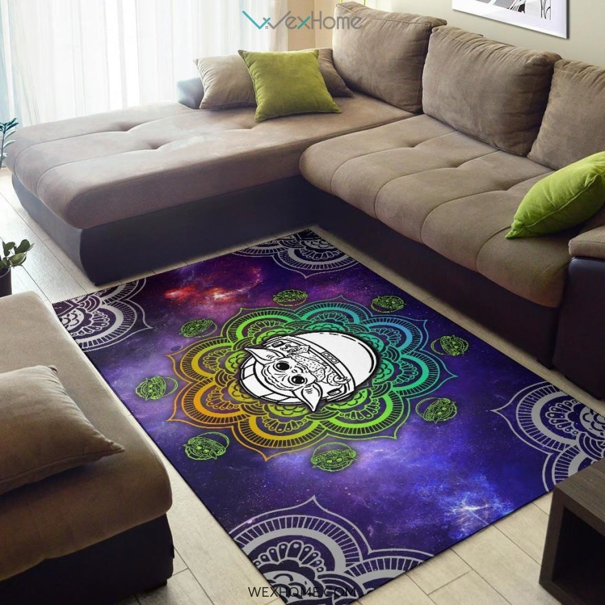 Baby Yoda Mandala Nursery Area Rug
