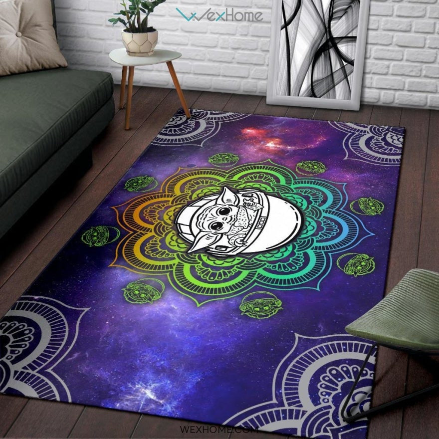 Baby Yoda Mandala Nursery Area Rug
