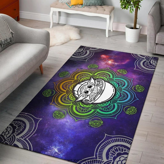 Baby Yoda Mandala Nursery Area Rug