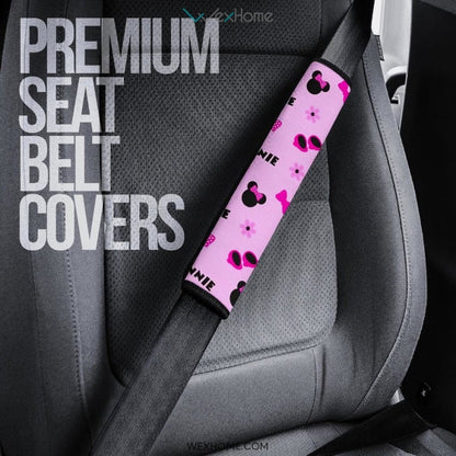 Mickey Cartoon Seat Belt Covers | Minnie Shy Heart Patterns Belt Covers