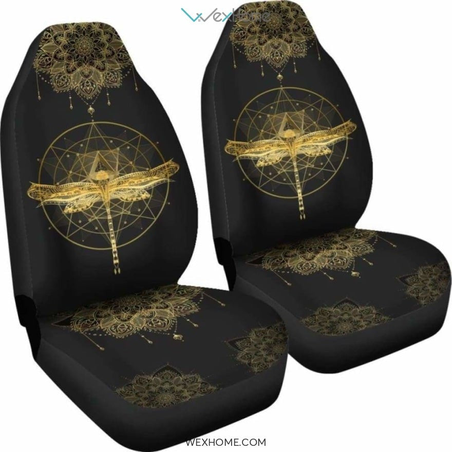 Mandala Pentagram Dragonfly Car Seat Cover