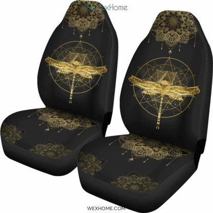 Mandala Pentagram Dragonfly Car Seat Cover