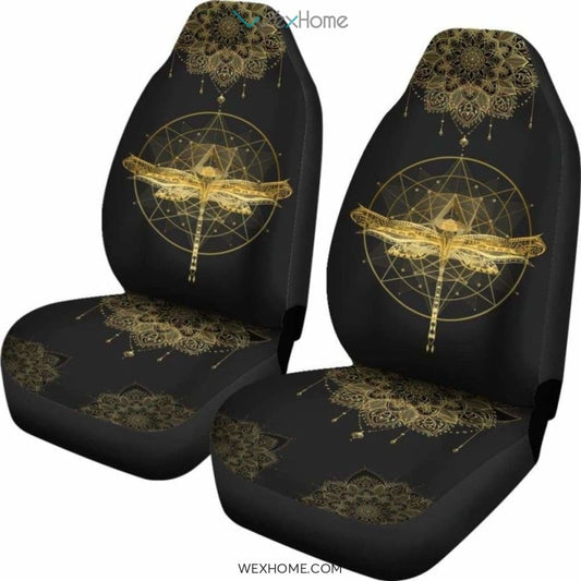 Mandala Pentagram Dragonfly Car Seat Cover