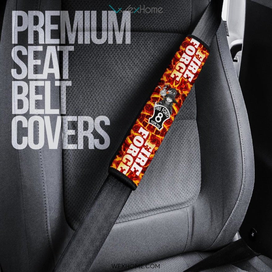 Fire Force Anime Seat Belt Covers | Funny Chibi Maki Oze Belt Covers
