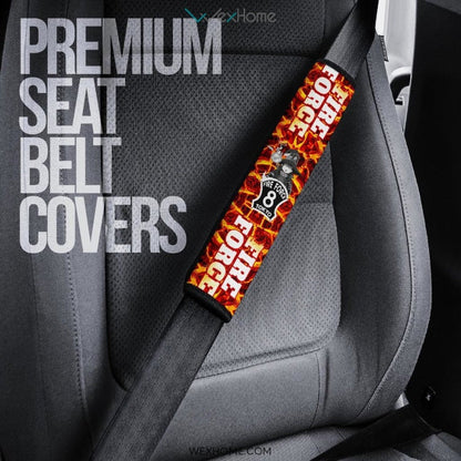 Fire Force Anime Seat Belt Covers | Funny Chibi Maki Oze Belt Covers