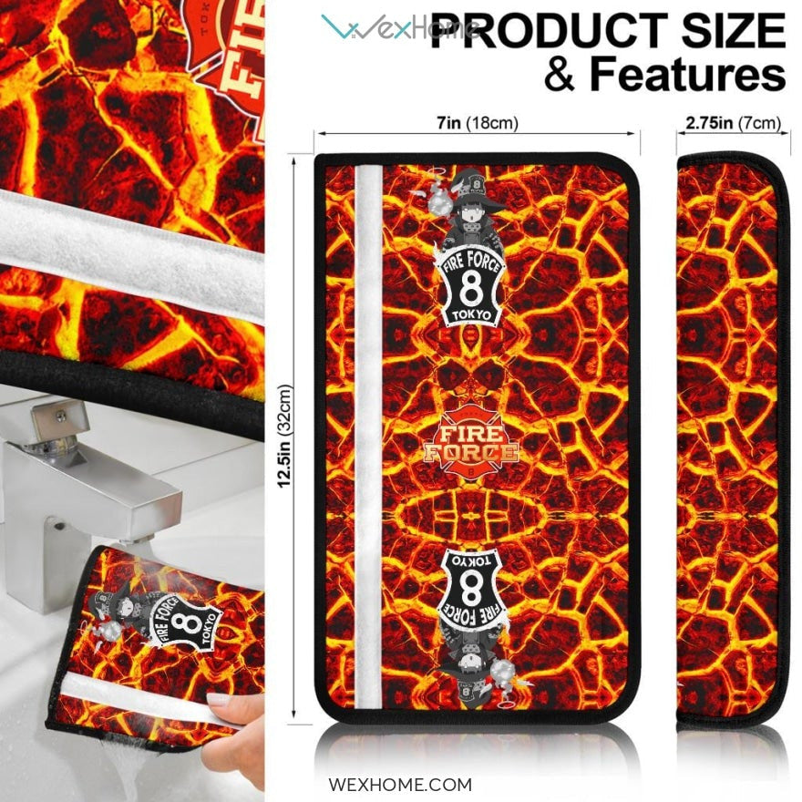 Fire Force Anime Seat Belt Covers | Funny Chibi Maki Oze Belt Covers