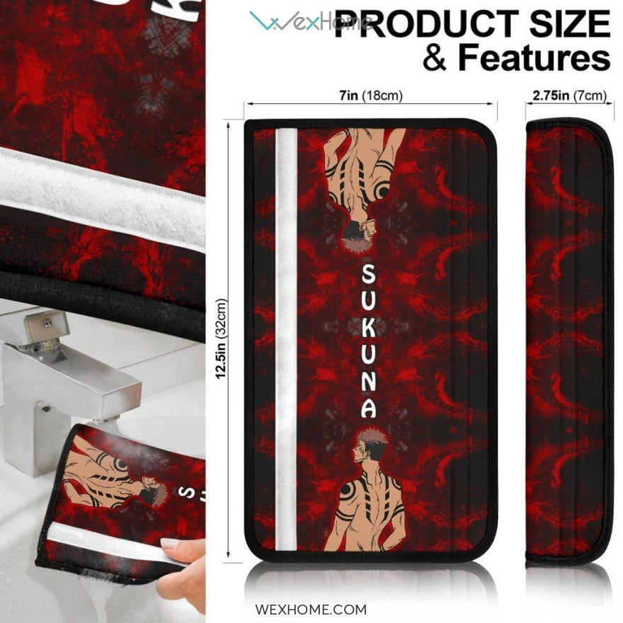 Jujutsu Kaisen Anime Seat Belt Covers | Devil Sukuna Skulls Belt Covers