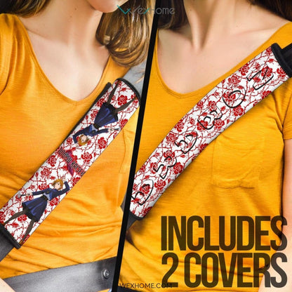Jujutsu Kaisen Anime Seat Belt Covers | Nobara Red Rose Background Belt Covers
