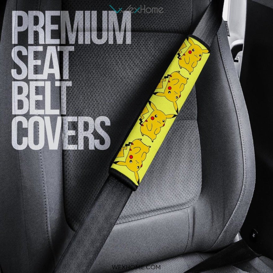 Pokemon Anime Seat Belt Covers | Satoshi With Pikachu Yellow Belt Covers
