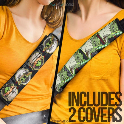 Star Wars Movie Seat Belt Covers | Baby Yoda In Spaceship Patterns Belt Covers