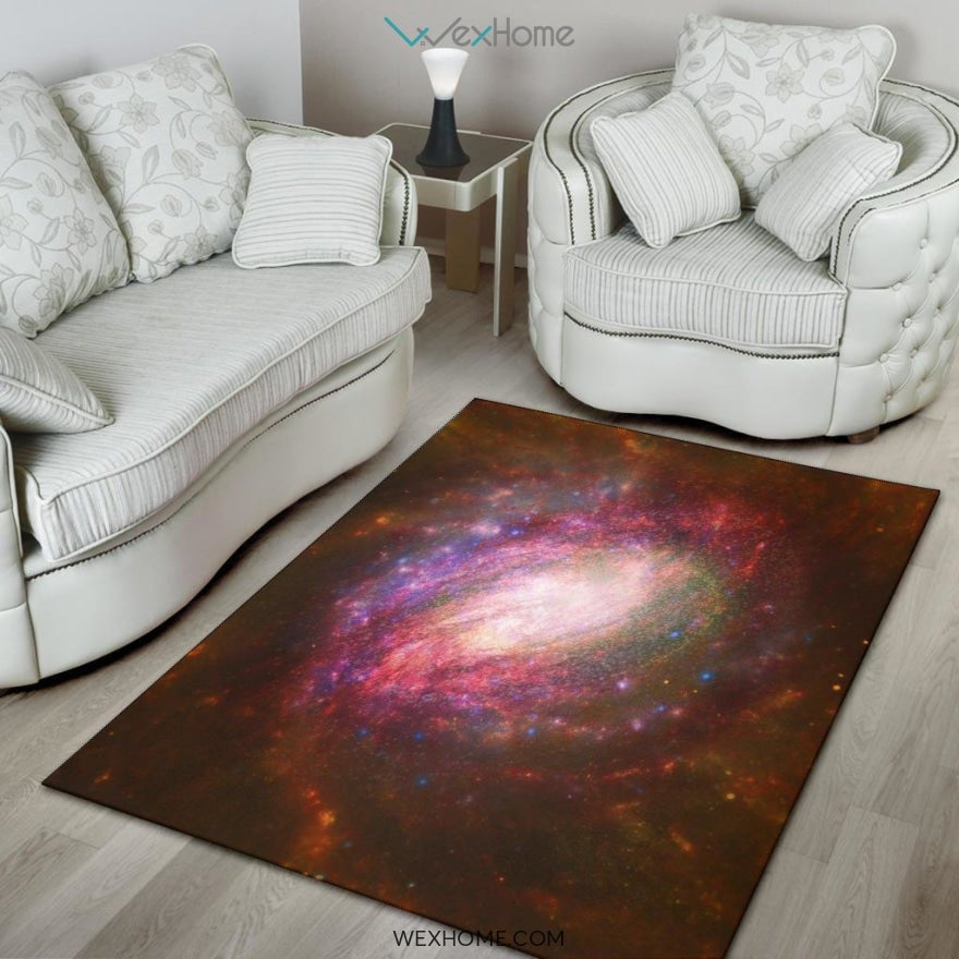 Starburst Galaxy Multi Red Yellow Orange Swirl Lines Modern Geometric Abstract Nursery Area Rug