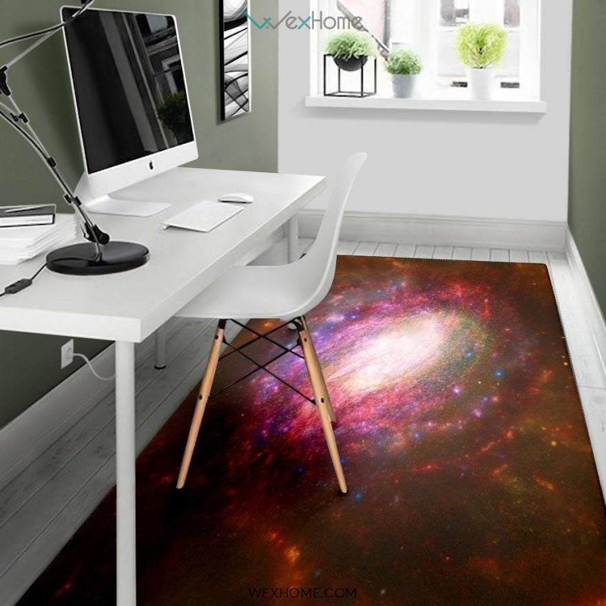 Starburst Galaxy Multi Red Yellow Orange Swirl Lines Modern Geometric Abstract Nursery Area Rug
