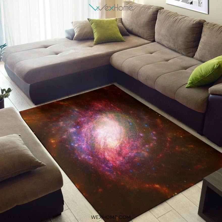Starburst Galaxy Multi Red Yellow Orange Swirl Lines Modern Geometric Abstract Nursery Area Rug