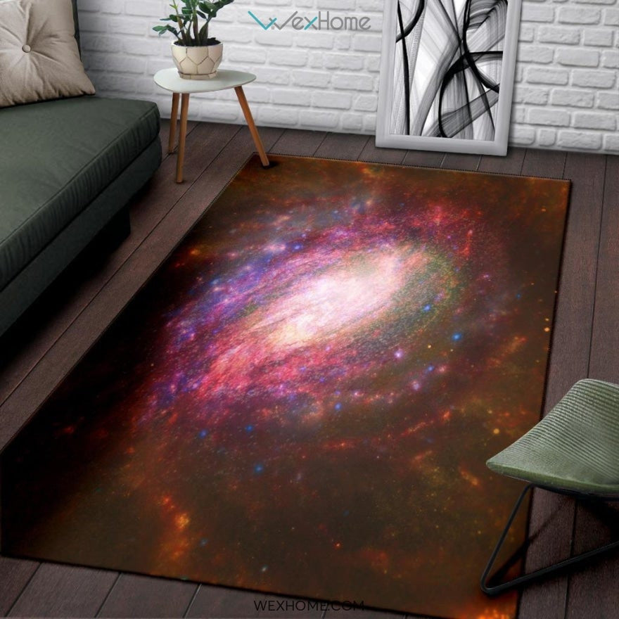 Starburst Galaxy Multi Red Yellow Orange Swirl Lines Modern Geometric Abstract Nursery Area Rug