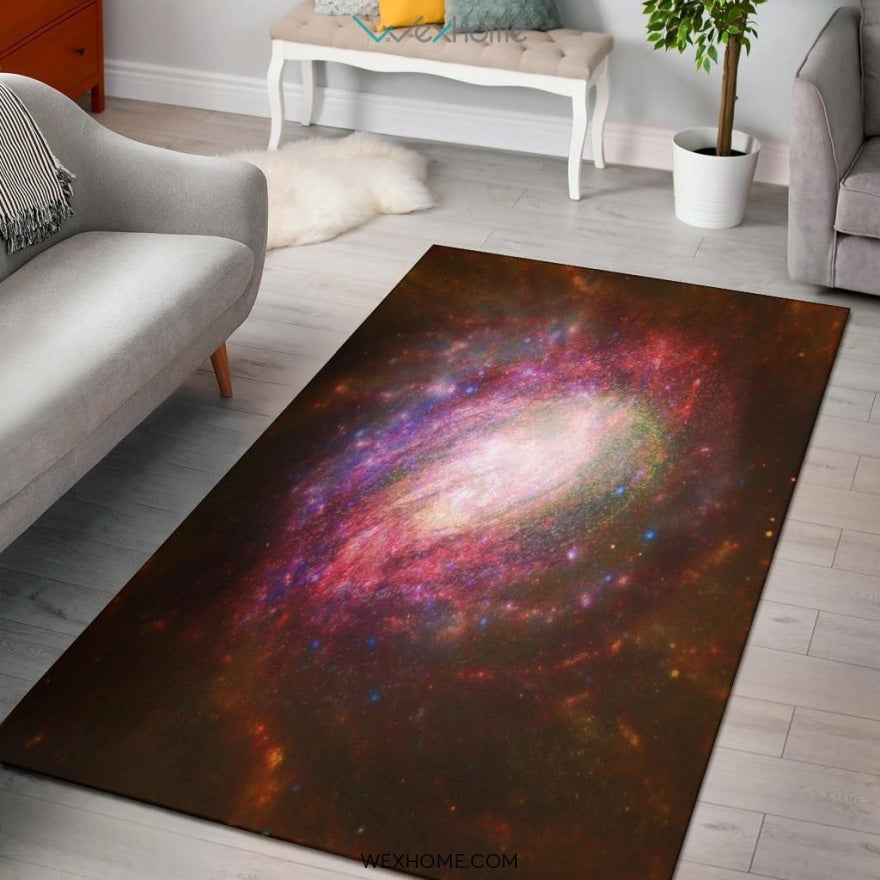 Starburst Galaxy Multi Red Yellow Orange Swirl Lines Modern Geometric Abstract Nursery Area Rug
