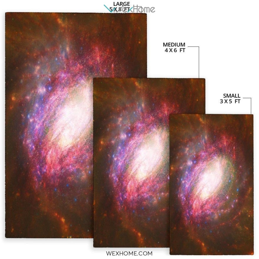 Starburst Galaxy Multi Red Yellow Orange Swirl Lines Modern Geometric Abstract Nursery Area Rug