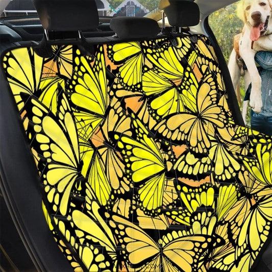 Yellow Monarch Butterfly Pet Car Seat Cover