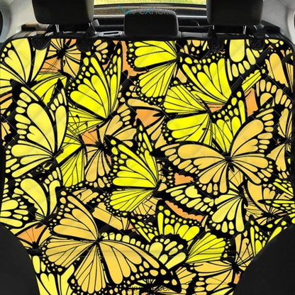 Yellow Monarch Butterfly Pet Car Seat Cover