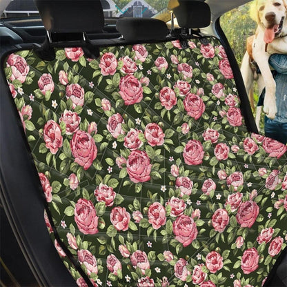 Vintage Pink Rose Floral Print Pet Car Seat Cover