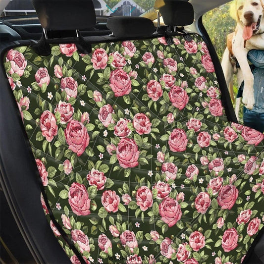 Vintage Pink Rose Floral Print Pet Car Seat Cover