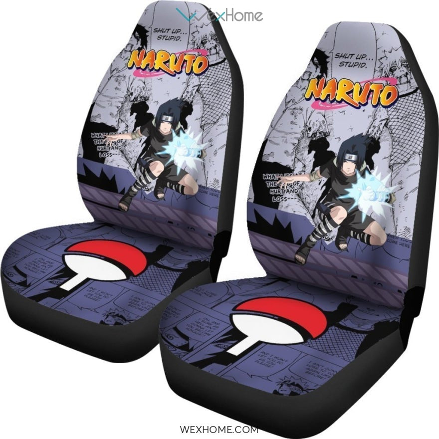 Uchiha Sasuke Car Seat Cover Fighting Naruto Anime Fan