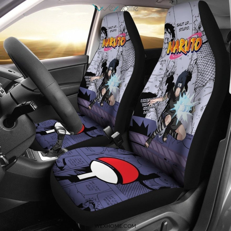 Uchiha Sasuke Car Seat Cover Fighting Naruto Anime Fan
