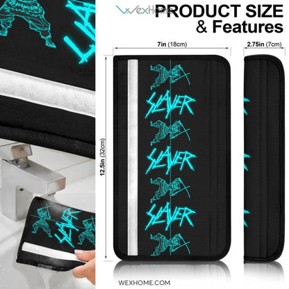Demon Slayer Anime Seat Belt Covers | Inosuke Neon Silhouette Belt Covers