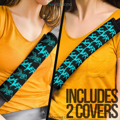 Demon Slayer Anime Seat Belt Covers | Inosuke Neon Silhouette Belt Covers