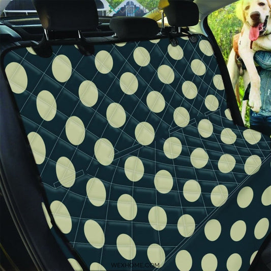 Vintage Black Polka Dot Pet Car Seat Cover