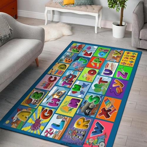 Children Numbers & Alphabet Educational Nursery Area Rug