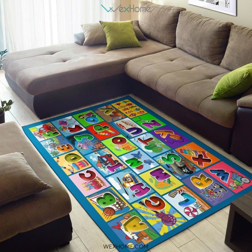 Children Numbers & Alphabet Educational Nursery Area Rug