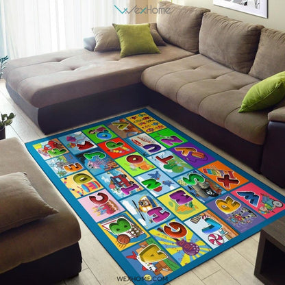 Children Numbers & Alphabet Educational Nursery Area Rug