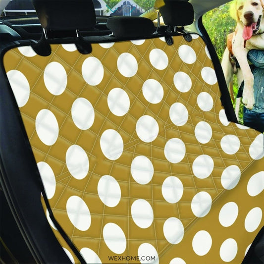 White And Yellow Polka Dot Pet Car Seat Cover