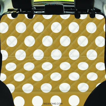 White And Yellow Polka Dot Pet Car Seat Cover