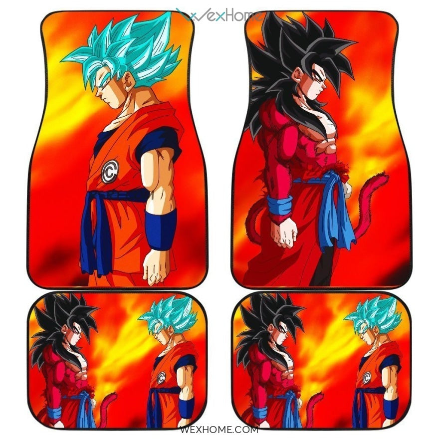 Goku Super Saiyan 4 VS Goku Super Saiyan Blue Front And Back Car Mats