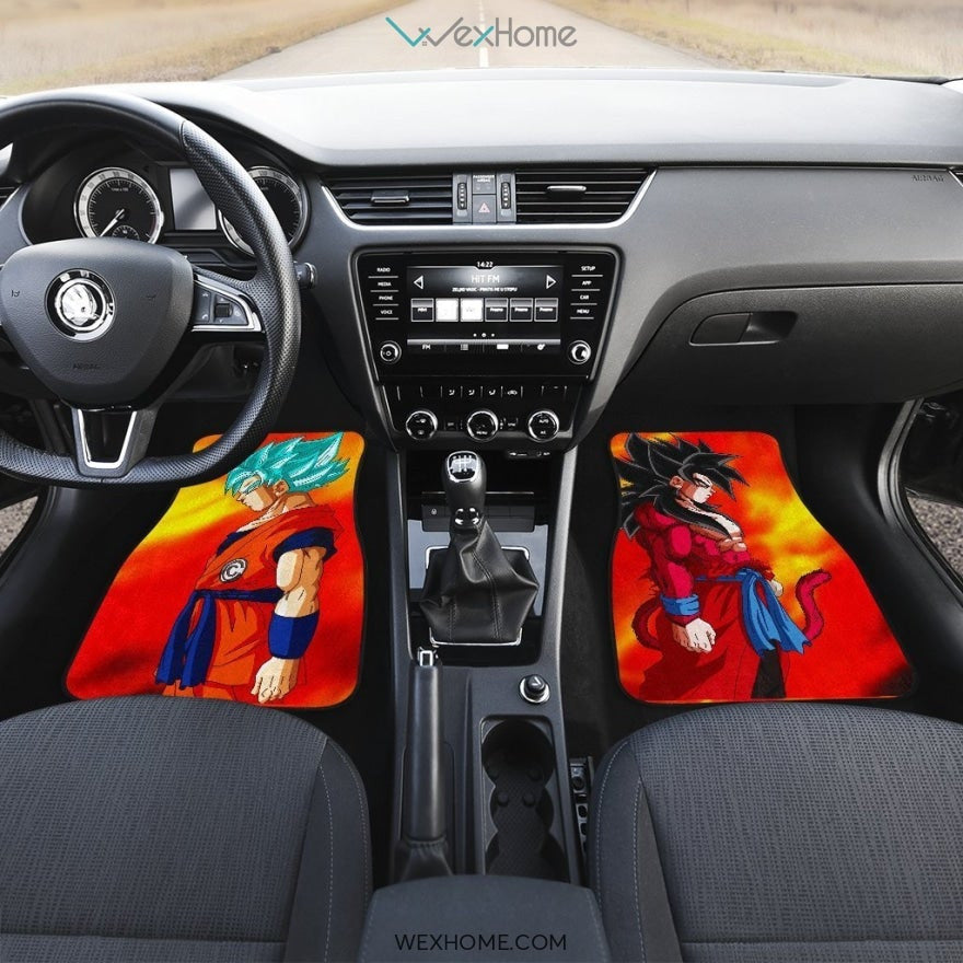 Goku Super Saiyan 4 VS Goku Super Saiyan Blue Front And Back Car Mats
