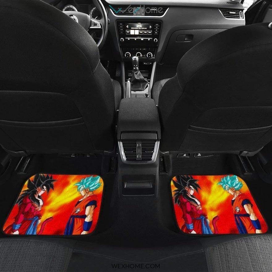 Goku Super Saiyan 4 VS Goku Super Saiyan Blue Front And Back Car Mats