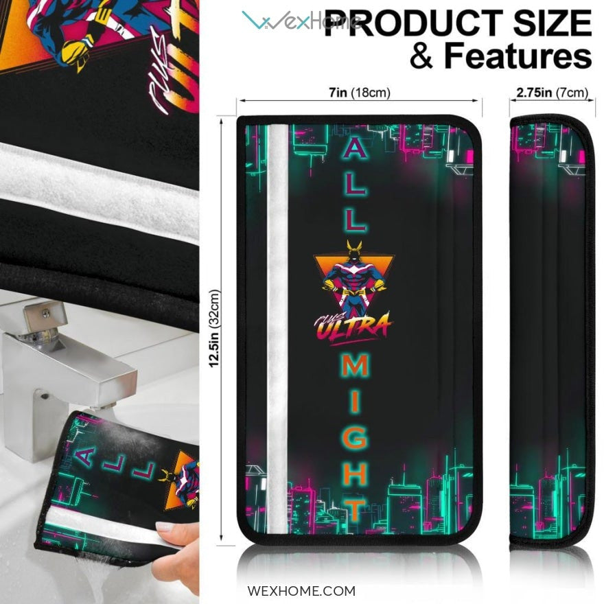 My Hero Academia Anime Seat Belt Covers | MHA All Might Power Neon Belt Covers