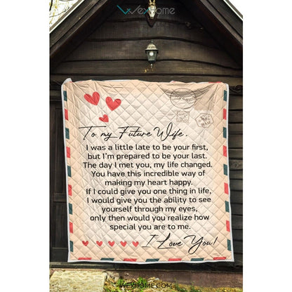 To My Future Wife Letter Printed Quilt