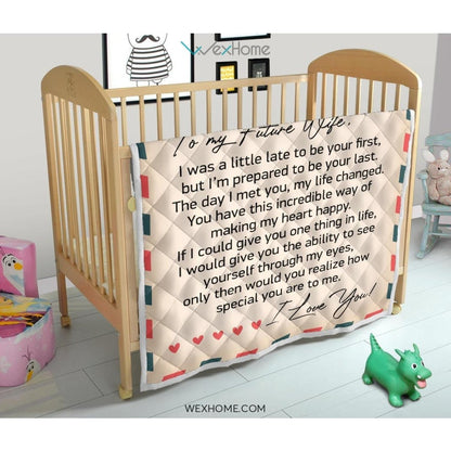 To My Future Wife Letter Printed Quilt