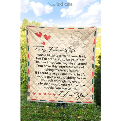 To My Future Wife Letter Printed Quilt