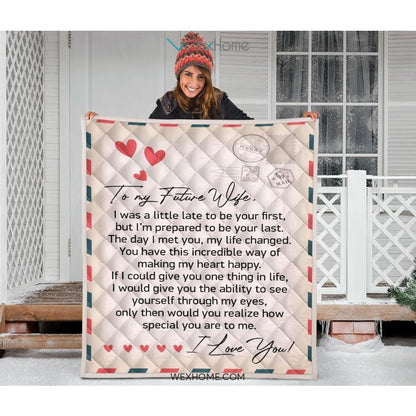 To My Future Wife Letter Printed Quilt