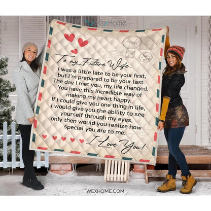 To My Future Wife Letter Printed Quilt